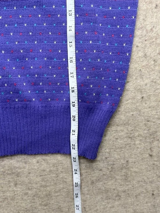 Vintage 80s Meister Purple Long Sleeve Crewneck Sweater Small Stranger Things - Picture 8 of 8